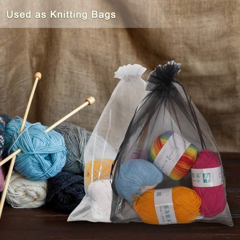 SumDirect Extra Large Organza Bags - 100Pcs12x16 Inches Mixed Color Organza Gift Bags with Drawstring, Jewelry Pouches for Wedding Party Christmas Favor - Image 5